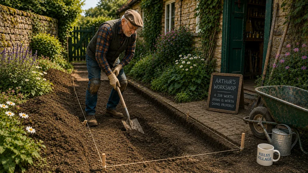 How To Make An Easy Brick Herringbone Path 3 Arthurs path dugout