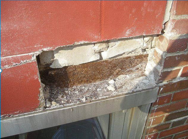 water damaged lintels