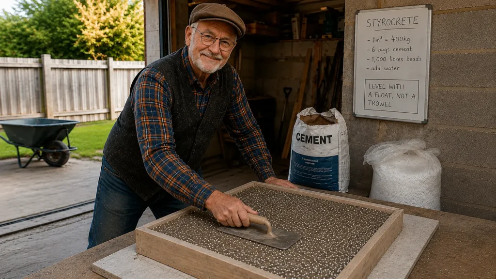 How to Pour, Finish and Cure Styrocrete: Chapter 5 2 levelling 1