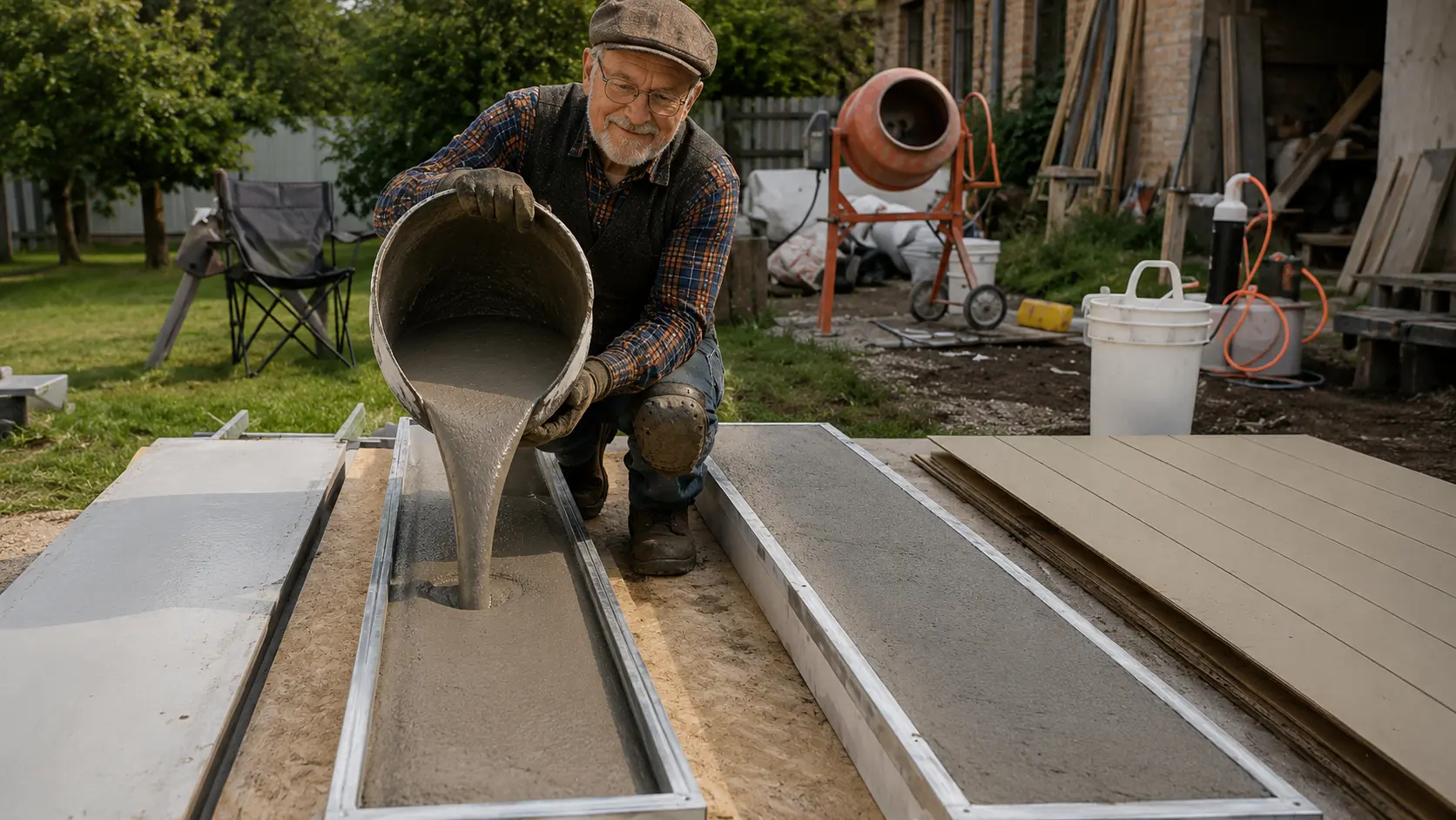 Arthur filling moulds