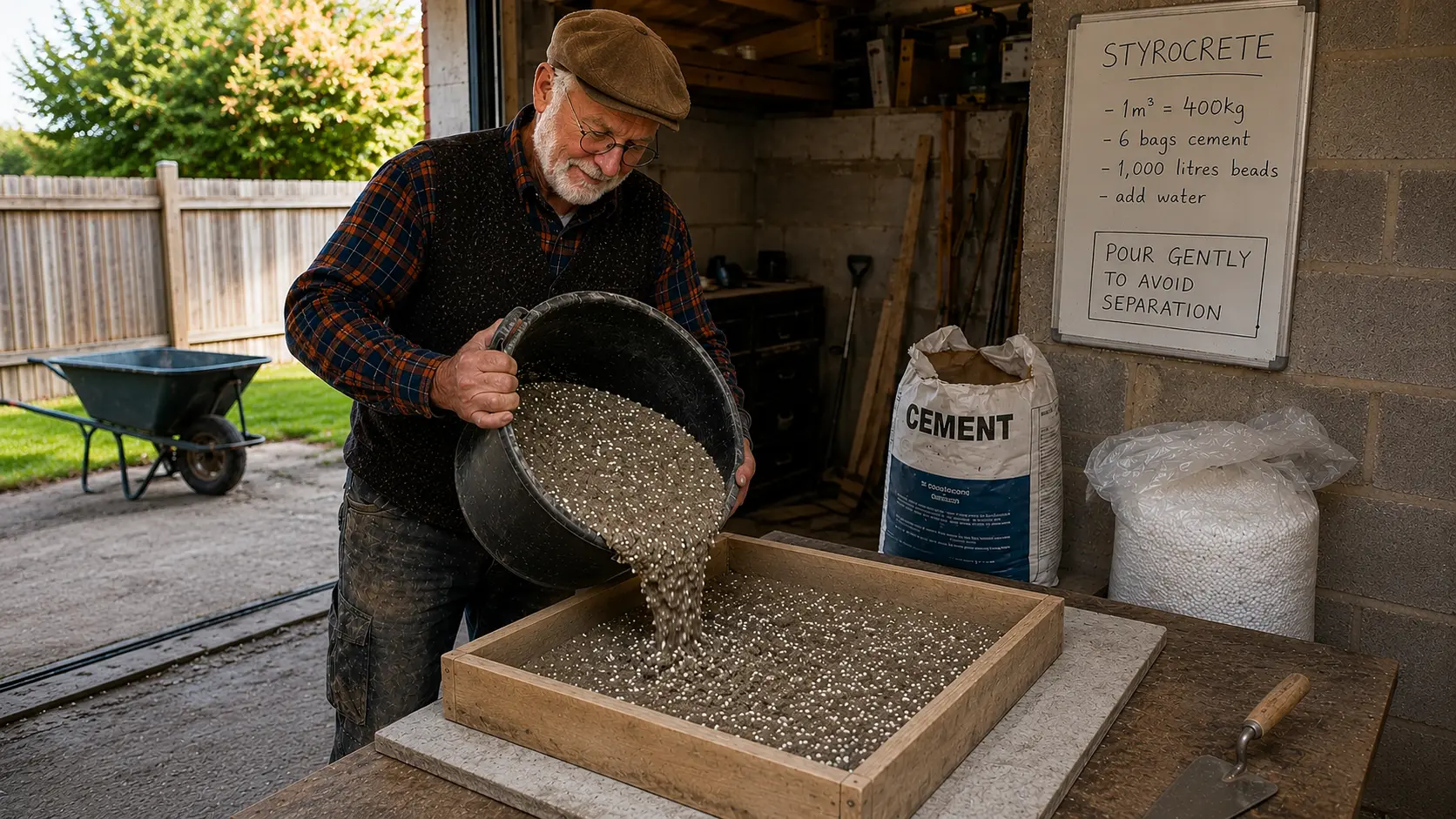 Pour slowly to avoid separation